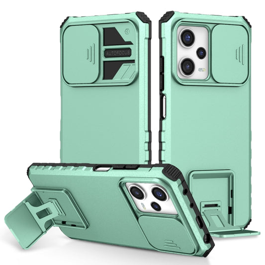For Xiaomi Redmi Note 12 Pro 5G / Poco X5 Pro Stereoscopic Holder Sliding Camshield Phone Case(Light Blue) by buy2fix