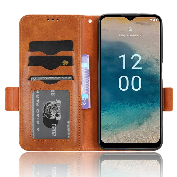 For Nokia G22 4G Symmetrical Triangle Leather Phone Case(Brown) - Nokia Cases by buy2fix | Online Shopping UK | buy2fix