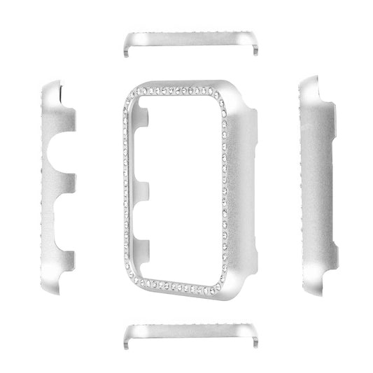 For Apple Watch Series 3&2&1 42mm Aluminum Alloy Diamond Watch Protective Case(Silver) - Watch Cases by buy2fix | Online Shopping UK | buy2fix