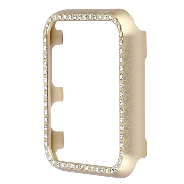 For Apple Watch Series 8&7 41mm Aluminum Alloy Diamond Watch Protective Case(Gold) - Watch Cases by buy2fix | Online Shopping UK | buy2fix