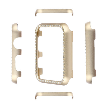 For Apple Watch Series 3&2&1 38mm Aluminum Alloy Diamond Watch Protective Case(Gold) - Watch Cases by buy2fix | Online Shopping UK | buy2fix