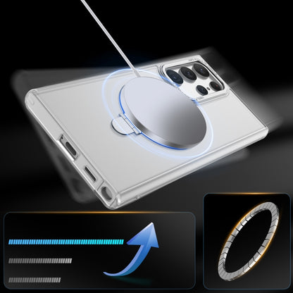 For Samsung Galaxy S22 Ultra 5G LK 3 in 1 MagSafe Magnetic Holder Phone Case(White) - Galaxy S22 Ultra 5G Cases by buy2fix | Online Shopping UK | buy2fix