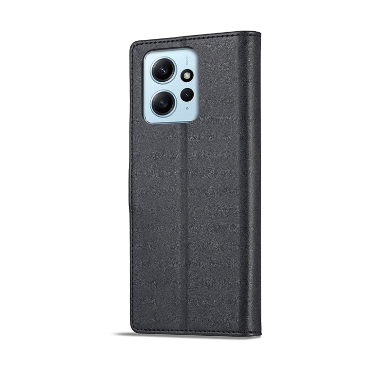 For Xiaomi Redmi Note 12 4G Global LC.IMEEKE Calf Texture Leather Phone Case(Black) - Xiaomi Cases by LC.IMEEKE | Online Shopping UK | buy2fix