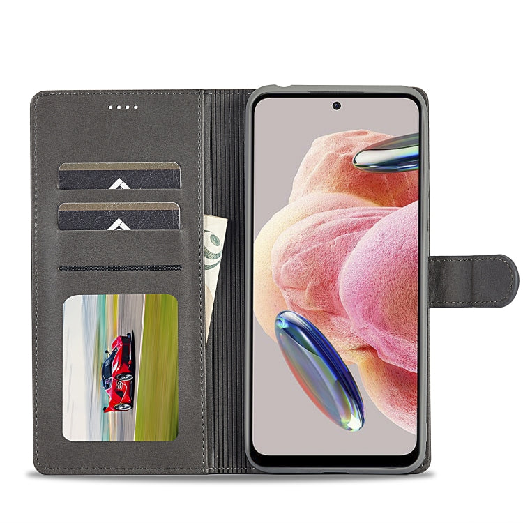 For Xiaomi Redmi Note 12 4G Global LC.IMEEKE Calf Texture Leather Phone Case(Grey) - Xiaomi Cases by LC.IMEEKE | Online Shopping UK | buy2fix