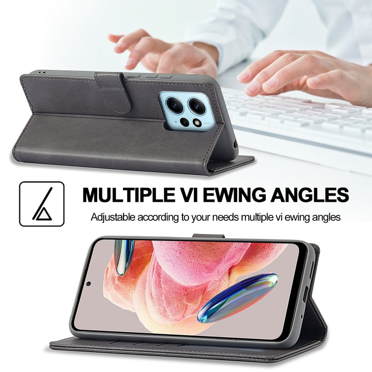 For Xiaomi Redmi Note 12 4G Global LC.IMEEKE Calf Texture Leather Phone Case(Grey) - Xiaomi Cases by LC.IMEEKE | Online Shopping UK | buy2fix