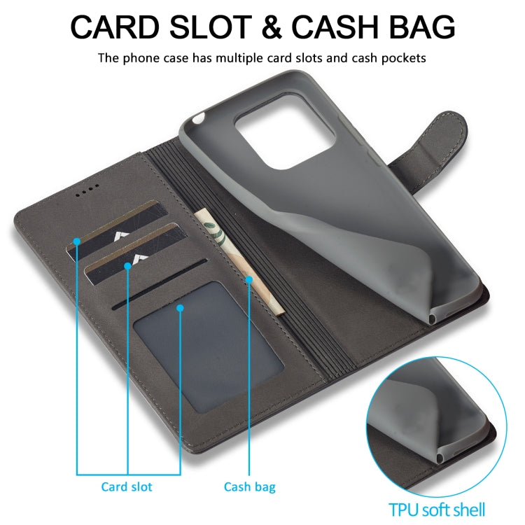 For Xiaomi Redmi Note 12 4G Global LC.IMEEKE Calf Texture Leather Phone Case(Grey) - Xiaomi Cases by LC.IMEEKE | Online Shopping UK | buy2fix