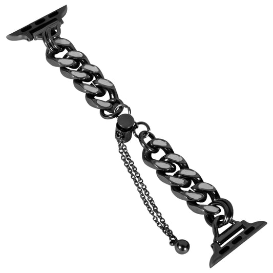 Metal Night Light Chain Watch Band For Apple Watch Ultra 49mm&Watch Ultra 2 49mm / Series 9&8&7 45mm / SE 3&SE 2&6&SE&5&4 44mm / 3&2&1 42mm (Black) - Watch Bands by buy2fix | Online Shopping UK | buy2fix