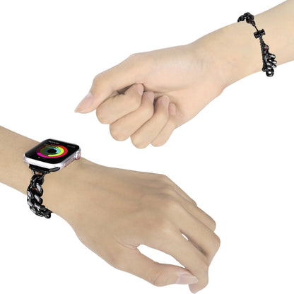 Metal Night Light Chain Watch Band For Apple Watch Ultra 49mm&Watch Ultra 2 49mm / Series 9&8&7 45mm / SE 3&SE 2&6&SE&5&4 44mm / 3&2&1 42mm (Black) - Watch Bands by buy2fix | Online Shopping UK | buy2fix