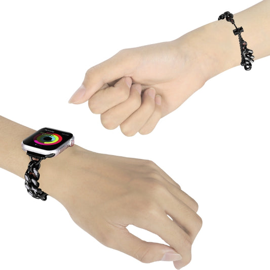Metal Night Light Chain Watch Band For Apple Watch Ultra 49mm&Watch Ultra 2 49mm / Series 9&8&7 45mm / SE 3&SE 2&6&SE&5&4 44mm / 3&2&1 42mm (Black) - Watch Bands by buy2fix | Online Shopping UK | buy2fix