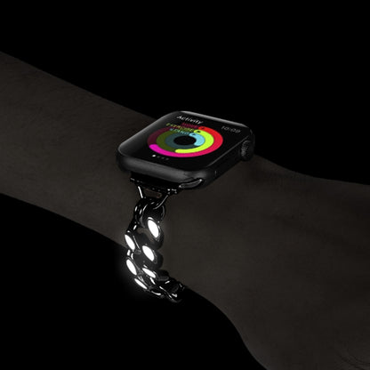 Metal Night Light Chain Watch Band For Apple Watch Ultra 49mm&Watch Ultra 2 49mm / Series 9&8&7 45mm / SE 3&SE 2&6&SE&5&4 44mm / 3&2&1 42mm (Black) - Watch Bands by buy2fix | Online Shopping UK | buy2fix