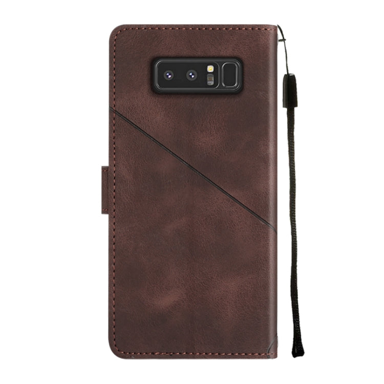 For Samsung Galaxy Note8 Skin-feel Embossed Leather Phone Case(Brown) by buy2fix