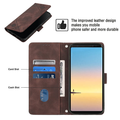 For Samsung Galaxy Note8 Skin-feel Embossed Leather Phone Case(Brown) by buy2fix