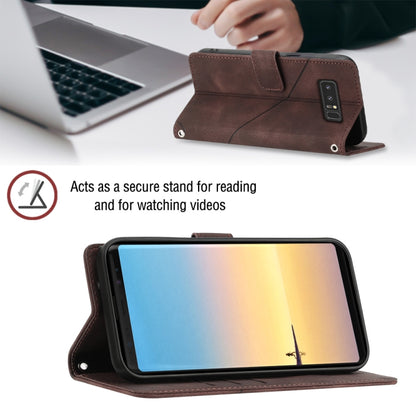 For Samsung Galaxy Note8 Skin-feel Embossed Leather Phone Case(Brown) by buy2fix