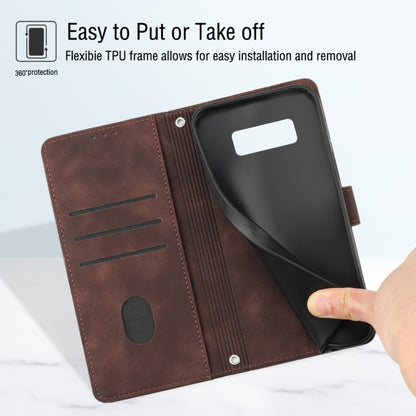 For Samsung Galaxy Note8 Skin-feel Embossed Leather Phone Case(Brown) by buy2fix