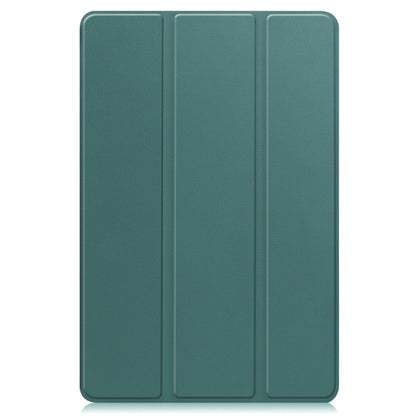 For Huawei MatePad 11 2023 Custer Texture 3-Fold Holder Leather Tablet Case(Green) - Huawei by buy2fix | Online Shopping UK | buy2fix