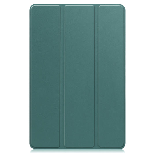 For Huawei MatePad 11 2023 Custer Texture 3-Fold Holder Leather Tablet Case(Green) - Huawei by buy2fix | Online Shopping UK | buy2fix
