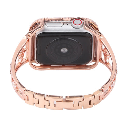 Zircon Metal Copper Watch Band For Apple Watch Ultra 49mm&Watch Ultra 2 49mm / Series 9&8&7 45mm / SE 3&SE 2&6&SE&5&4 44mm / 3&2&1 42mm (Gold) by buy2fix