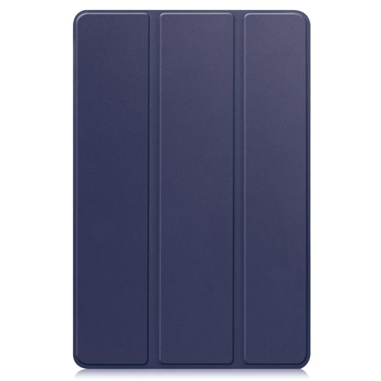 For Teclast M40 Plus Custer Pure Color 3-Fold Holder Leather Tablet Case(Dark Blue) - Teclast by buy2fix | Online Shopping UK | buy2fix