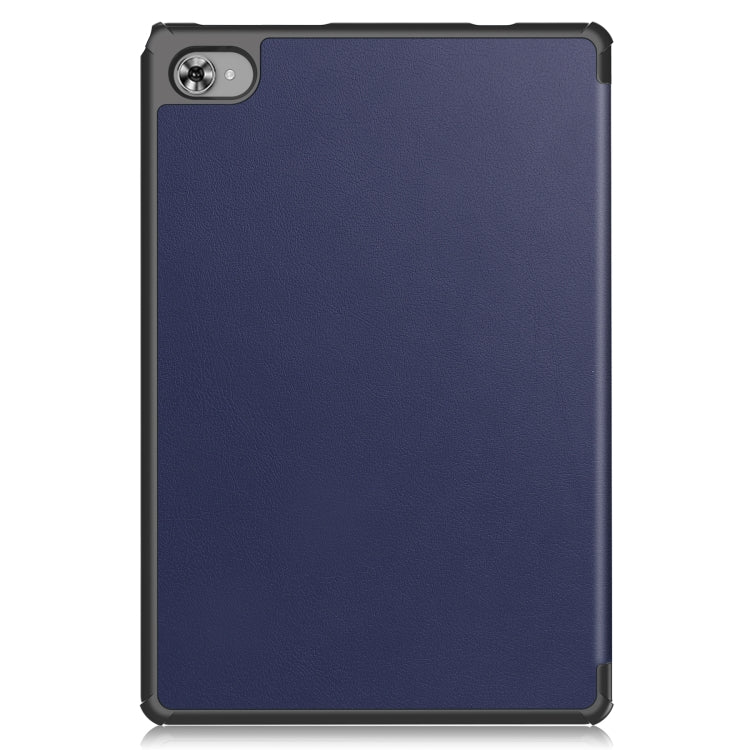 For Teclast M40 Plus Custer Pure Color 3-Fold Holder Leather Tablet Case(Dark Blue) - Teclast by buy2fix | Online Shopping UK | buy2fix