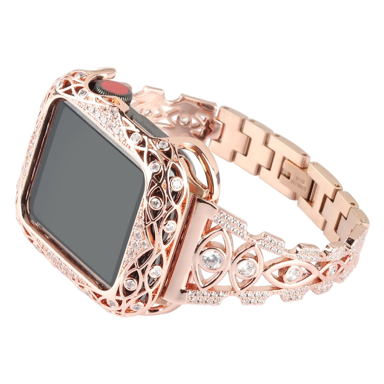 Copper Eye Metal Watch Band For Apple Watch Ultra 49mm&Watch Ultra 2 49mm / Series 9&8&7 45mm / SE 3&SE 2&6&SE&5&4 44mm / 3&2&1 42mm(Gold) by buy2fix