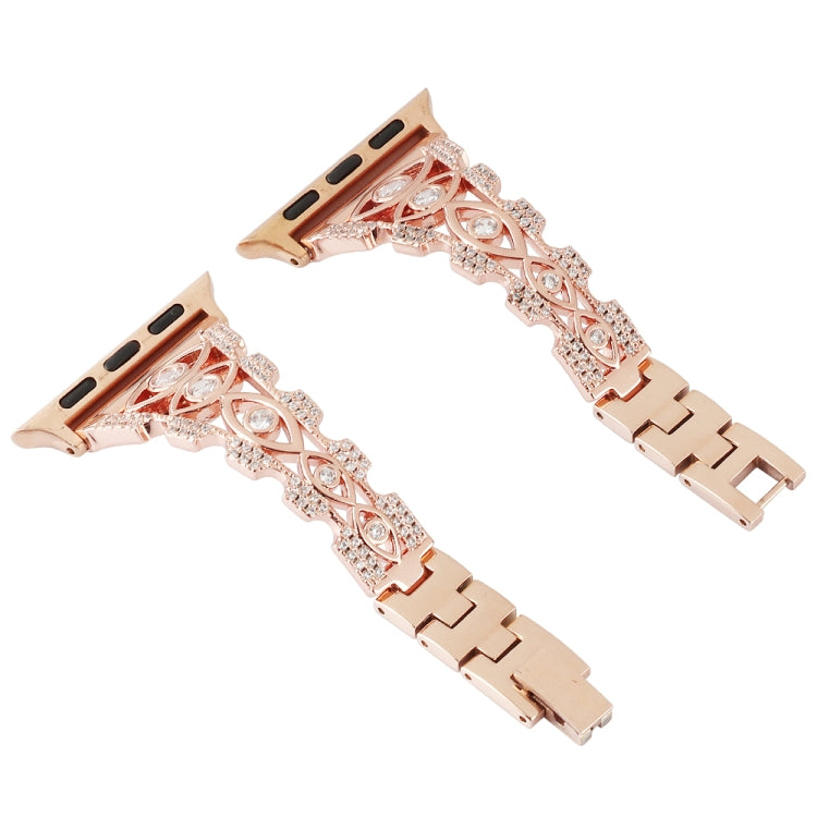 Copper Eye Metal Watch Band For Apple Watch Ultra 49mm&Watch Ultra 2 49mm / Series 9&8&7 45mm / SE 3&SE 2&6&SE&5&4 44mm / 3&2&1 42mm(Gold) by buy2fix