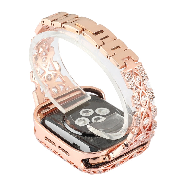 Copper Eye Metal Watch Band For Apple Watch Ultra 49mm&Watch Ultra 2 49mm / Series 9&8&7 45mm / SE 3&SE 2&6&SE&5&4 44mm / 3&2&1 42mm(Gold) by buy2fix