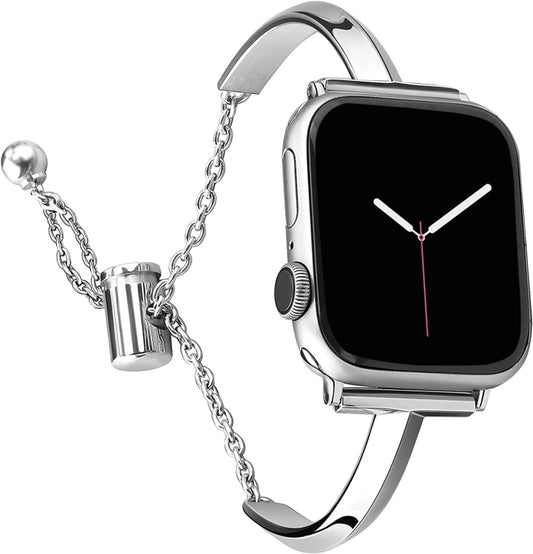 Stainless Steel Bracelet Watch Band For Apple Watch Series 9&8&7 41mm / SE 3&SE 2&6&SE&5&4 40mm / 3&2&1 38mm(Silver) - Watch Bands by buy2fix | Online Shopping UK | buy2fix