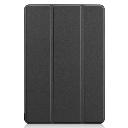 For Huawei MediaPad M5 Lite 10.0 inch Custer Pattern Pure Color Horizontal Flip Leather Case with Three-folding Holder & with Sleep / Wake-up Function(Black) - Huawei by buy2fix | Online Shopping UK | buy2fix