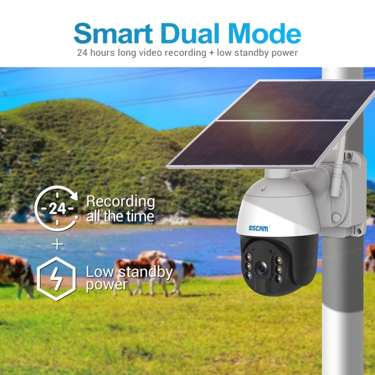 ESCAM QF724 3MP 24h Recording Cloud Storage PT 4G PIR Alarm IP Camera with Solar Panel, AU Signal Bands - Wireless Camera by ESCAM | Online Shopping UK | buy2fix