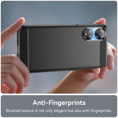 For OPPO A78 5G Brushed Texture Carbon Fiber TPU Phone Case(Black) - OPPO Cases by buy2fix | Online Shopping UK | buy2fix