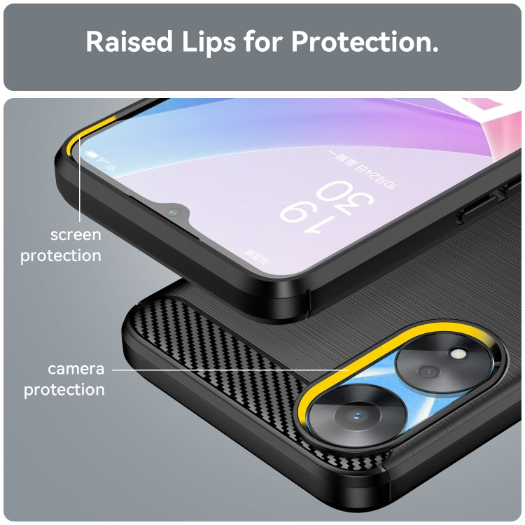 For OPPO A78 5G Brushed Texture Carbon Fiber TPU Phone Case(Black) - OPPO Cases by buy2fix | Online Shopping UK | buy2fix