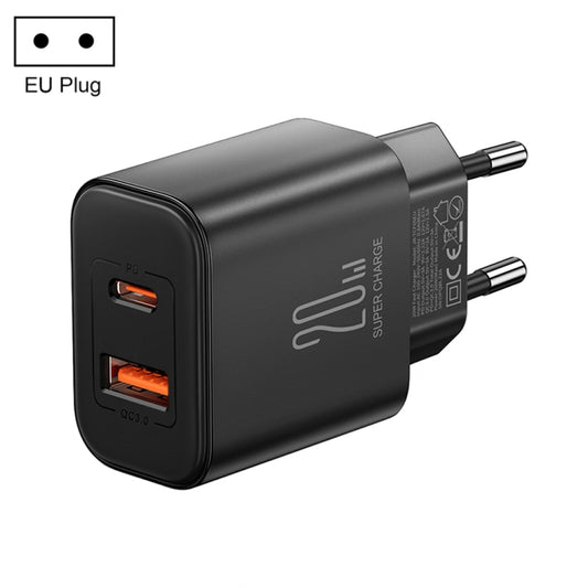 J0YROOM TCF05 20W USB+USB-C/Type-C Fast Charger, Specification:EU Plug(Black) - USB Charger by JOYROOM | Online Shopping UK | buy2fix