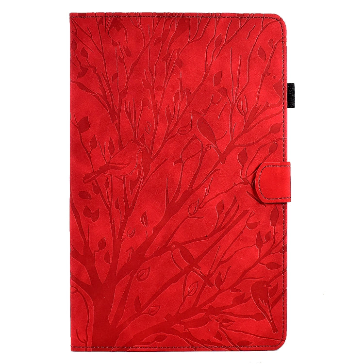For Samsung Galaxy Tab A7 Lite Fortune Tree Pressure Flower PU Tablet Case(Red) - Tab A7 Lite T220 / T225 by buy2fix | Online Shopping UK | buy2fix