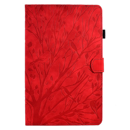 For Samsung Galaxy Tab A7 Lite Fortune Tree Pressure Flower PU Tablet Case(Red) - Tab A7 Lite T220 / T225 by buy2fix | Online Shopping UK | buy2fix