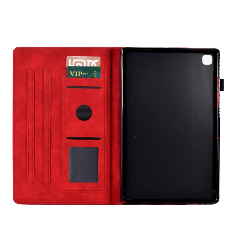 For Samsung Galaxy Tab A7 Lite Fortune Tree Pressure Flower PU Tablet Case(Red) - Tab A7 Lite T220 / T225 by buy2fix | Online Shopping UK | buy2fix