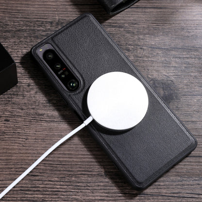 For Sony Xperia 1 IV Cloth Texture PU MagSafe Magnetic Phone Case(Black) by buy2fix