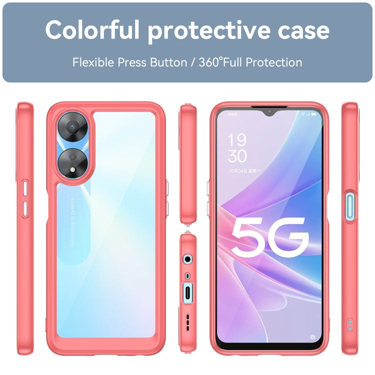 For OPPO A78 Colorful Series Acrylic + TPU Phone Case(Black) - OPPO Cases by buy2fix | Online Shopping UK | buy2fix