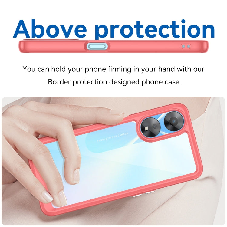 For OPPO A78 Colorful Series Acrylic + TPU Phone Case(Black) - OPPO Cases by buy2fix | Online Shopping UK | buy2fix