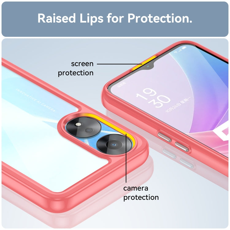 For OPPO A78 Colorful Series Acrylic + TPU Phone Case(Red) by buy2fix