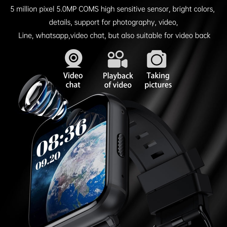 Q668 1.99 inch Screen 4G Smart Watch Android 9.0, Specification:4GB+64GB(Black) by buy2fix