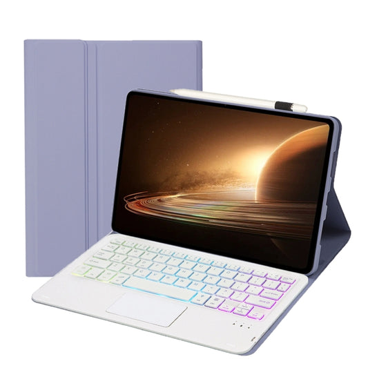 For OPPO Pad 2 11.61 inch 2023 OP13-AS Lambskin Texture Ultra-thin Detachable Backlight Bluetooth Keyboard Leather Case with Touchpad(Purple) - For OPPO by buy2fix | Online Shopping UK | buy2fix