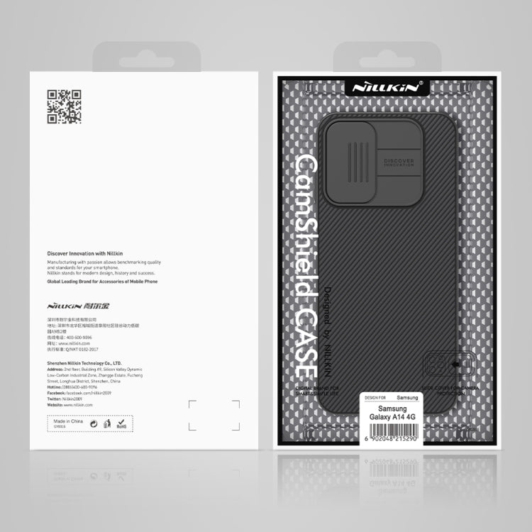 For Samsung Galaxy A14 4G NILLKIN Black Mirror Series Camshield PC Phone Case(Black) - Galaxy Phone Cases by NILLKIN | Online Shopping UK | buy2fix