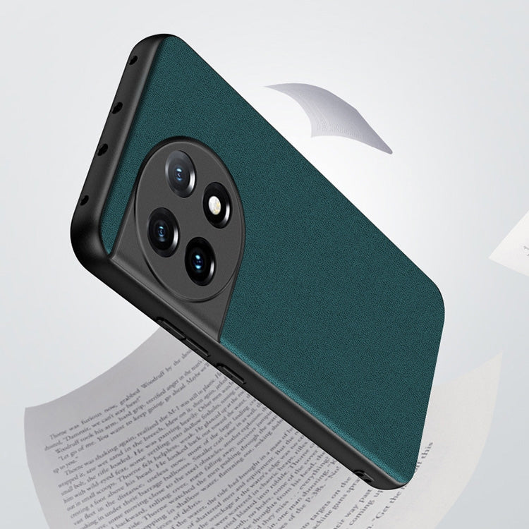 For OnePlus 11 Ultra-thin Lambskin Leather Phone Case(Green) - OnePlus Cases by buy2fix | Online Shopping UK | buy2fix
