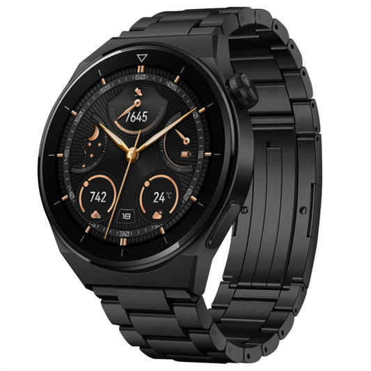 For Huawei Watch Buds / GT3 SE / GT3 Pro 22mm Universal Three Strains Ttanium Steel Watch Band(Black) - Watch Bands by buy2fix | Online Shopping UK | buy2fix