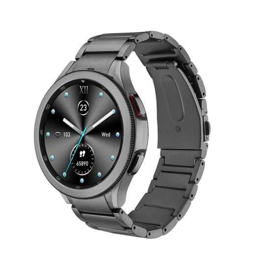 For Samsung Galaxy Watch5 / Watch5 Pro / Watch4 / Watch4 Classic Universal Titanium Alloy Three Plants Flat Buckle Watch Band(Grey) - Watch Bands by buy2fix | Online Shopping UK | buy2fix