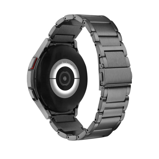 For Samsung Galaxy Watch5 / Watch5 Pro / Watch4 / Watch4 Classic Universal Titanium Alloy Three Plants Flat Buckle Watch Band(Grey) - Watch Bands by buy2fix | Online Shopping UK | buy2fix
