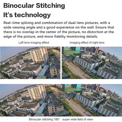 Q38 WIFI Humanoid Recognition AI Alarm 180 Degree Dual 2MP IP Camera, Plug:UK Plug by buy2fix