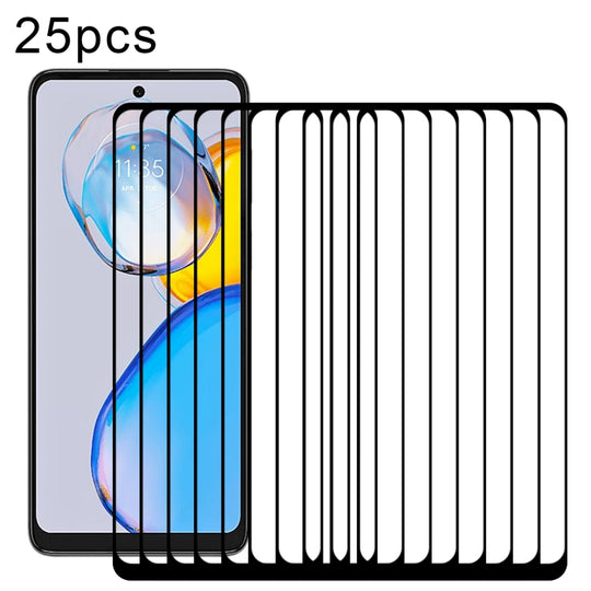 For Motorola Moto E32 India / E32s 25pcs Full Glue Full Cover Screen Protector Tempered Glass Film