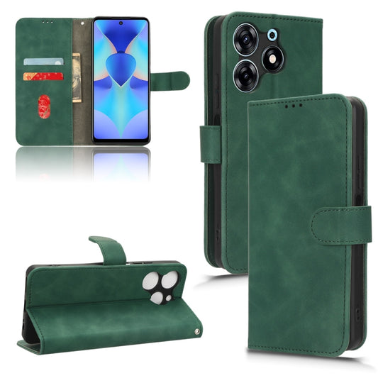 For TECNO Spark 10 Pro Skin Feel Magnetic Flip Leather Phone Case(Green) by buy2fix