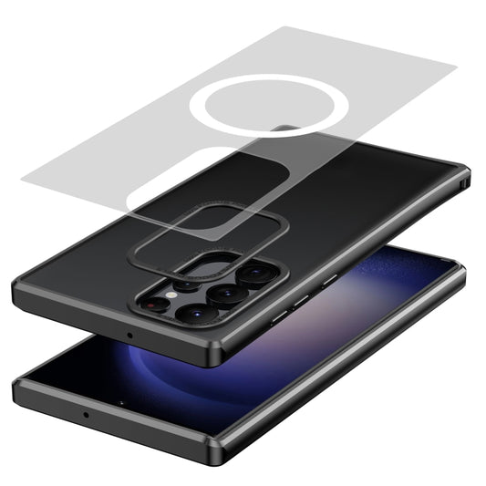For Samsung Galaxy S22 Ultra 5G MagSafe Magnetic PC Phone Case(Black) by buy2fix